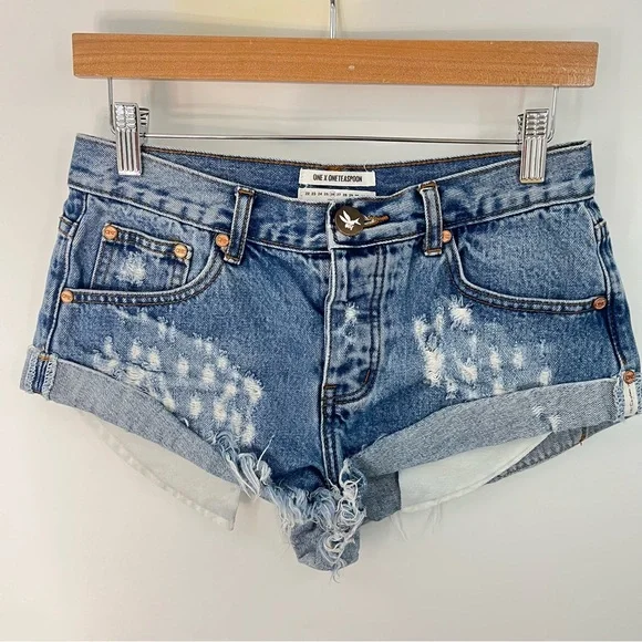 One Teaspoon Blue Jean Shorts - Picture 4 of 11